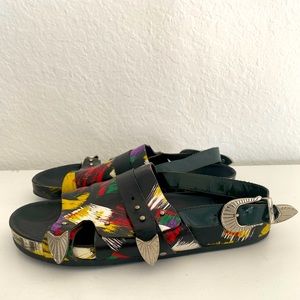 TOGA Pulla Multicolor Painted Leather Slide Sandals